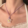 Retro Pastoral Style Floral Necklace All-match Color Contrast Jewelry Women Clavicle Chain Women Girls - Image 1