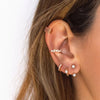 gold-plated silver ear Clips For Women Dainty Baguette Round Zircon CZ Conch Ear Cuff Earrings Jewelry - Image 4