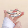 Vintage Thai Silver Lotus Flower Cuff Bracelet for Women Om Mani Padme Hum Buddhism Ethnic Adjustable Bangle Jewelry - Image 4