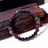 Black Glitter Stone Bracelet For Women Garnet Stone Beads Elastic Chain Bangle Men Party Jewelry Gift - Image 5