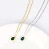 Emerald Crystal Zircon Waterdrop Charm Pendant Necklace for Women Charms Green Rhinestone Female Vintage Jewelry - Image 3