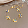 Gold Plated Stainless Steel Wristband Bracelet for Women Elegant Abalone Shell Oval Chain Bracelets Jewelry Gifts - Image 1