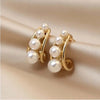 Temperament Bow Pearl Ear Clips Earrings Without Ears Hole Women's Sweet Temperament Versatile Rhinestone Clip on Earrings - Image 14