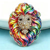 Noble Lion Brooches For Women Unisex 2-color Rhinestone Enamel Zodiac Sign Leo Lion Animal Party Office Brooch Pins - Image 5