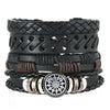 5pcs Punk rock black leather braid bracelet for men women - Image 10