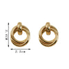 Double Layer Round Circle Dangle Earrings for Women Vintage Simple European Golden Metal Drop Earrings Geometry Jewelry Gift - Image 8