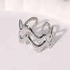 Stainless Steel Irregular Wave Rings for Women Men Creative Gold Color Adjustable Opening Ring Female Statement Jewelry Gifts - Image 31