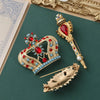Women Pearl Crystal Baroque Brooches Cross Crown Vintage Badges Pins Lady Clothing Coat Banquet Brooch Pin - Image 2