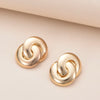 Twist Knot Metal Stud Earrings For Women Hollow Geometric Gold Silver Color boucles d'oreilles Unusual Earrings Jewelry - Image 10