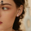 Silver Zircon Earrings for Women Shiny Cubic Zirconia Earrings Party Jewelry - Image 4