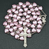White Heart Rosary Necklace For Women Virgin Mary Cross Inri Pendant Long Chain Men Religion Prayer Party Jewelry Accessories - Image 5