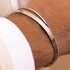 Europe And The United States Double Stacking Square Bracelet Men's Simple Unisex Paragraph Cuff Stainless Steel Accessor - Image 4