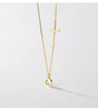 MODIAN 925 Sterling Silver Simple Round Zircon Pendants Trendy Gold Color Cross Link Chain Necklace For Women Fine Jewelry Gift