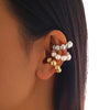 Punk Vintage 3Pcs C-Shaped Ear Clip For Women Simple Pearl Acrylic Small Round No-Pierced Earring Female Party Jewelry - Image 1