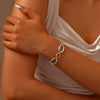 Charms Big And Small Oval Chain Bracelets For Women Girls Stainless Steel Interwoven Gold Color Handmade Links Jewelry Gift - Image 3