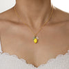 Cute Yellow Fruit Lemon Little Flower Green Leaf Pendant Necklace for Women Earrings Jewelry Gifts - Image 7