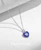 MODIAN 925 Sterling Silver Romantic Heart Klein Blue Enamel Pendant Necklace Shiny CZ Chain Neck For Women Fine Jewelry