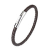 Sell Leather Bracelet for Men Stainless Steel Leather Bracelets Ladies Leather Braided Jewelry Charm Bangle - Image 4