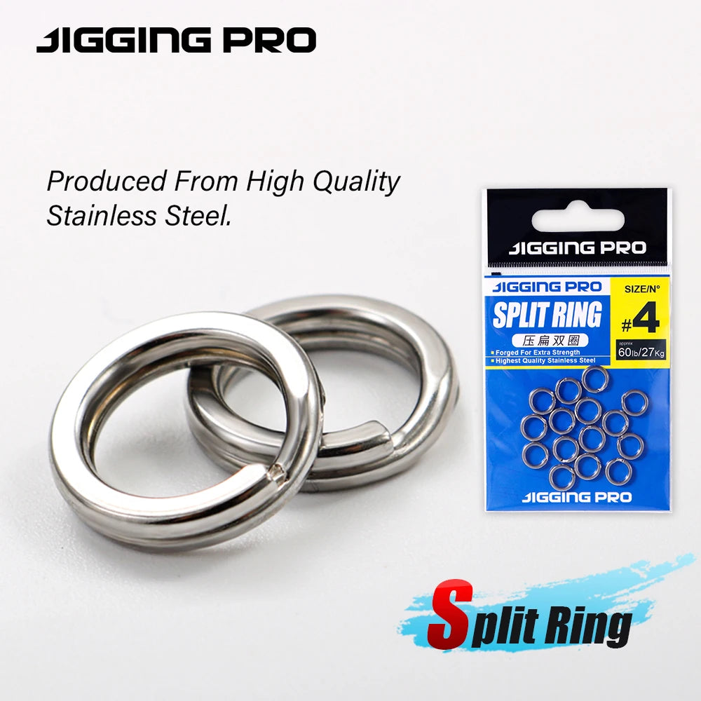 Jigging Pro Stainless Steel Split Rings Fishing Connectors Snap Rings 10/15Pcs Heavy Duty Saltwater Fishing Accessories - Image 1