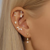 1PC Silver Horse Eye Zircon Crown Tassel Puncture Thread Flat Earring For Women Long Cartilage Chain - Image 6