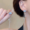 Korean Cute Cloud Hanging Earrings Blue Crystal Rain Cloud Drop Earring Aesthetic Kawaii Zircon Hoop Dangle Earrings Jewelry - Image 4