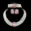 Imitation Gem Pearl Jewelry Set Multi-layer Bead Bead Necklace Earring Necklace Bracelet Set White Pearl Matching Jewelry - Image 10
