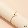 Simple Love Letter Bracelet Retro Adjustable Alloy Letter Bracelet Women Hand Jewelry Accessory - Image 23