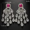 Stonefans Square Crystal Large Tassel Earrings Water Drop Decoration Women Exaggerated Pendant Earring Wedding Jewelry