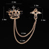 Crown Chain Brooch Vintage Tassel Crystal Brooch Temperament Rhinestone Lapel For Women Dress Mens Shirt Suit Set Collar Jewelry - Image 3