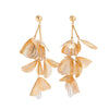 Romantic Petal Flower Long Hanging Earrings for Women Elegant Tassel Piercing Drop Earrings Wed Jewelry Gift - Image 5