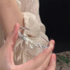 Creative Plum Blossom Cuff Bangles for Women Silver Color Floral Open Bracelet Wristband Wedding Jewelry - Image 5