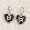 Goth Vintage Cute Bowknot Pink Strawberry Heart Star Pendant Earrings Egirl Gothic 2000s Y2K Emo Rave Jewelry Scene Accessories - Image 6