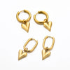 Classic Stainless Steel Chic Heart Pendant Hoop Earrings For Women Gold Silver Color Huggie Ear Buckle Daily Jewelry - Image 1