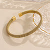 Gold Plated Stainless Steel Mesh Braid Bracelets Bangle for Women Men Simple Open Cuff Bracelet Classic Watchband Wrist Jewelry - Image 9