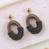 Oval Half String Half Beads Drop Earrings for Women Handmade Crystal Beads Earrings Big Long Earrings Jewelry - Image 13