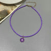 Seed Bead Choker Necklace with Flower Pendant - Image 9