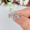 Fancy Leaf Design Adjustable Opening Rings for Women Sparkling Cubic Zirconia Olive Ring Party Daily Wear Jewelry - Image 16