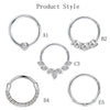 1-5pcs 16G 316L Stainless Steel CZ Hinged Septum Clicker Nose Hoop Rings,Daith Helix Tragus Cartilage Piercing Jewelry - Image 2