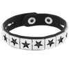 European and American Punk Street Photography Nightclub Pentagram Square Rivet Bracelet Couple PU Leather Bangle - Image 4