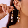Bohemian Ocean Style Shell Starfish Earrings for Women Retro Enamel Conch Pearl Tassel Dangle Jewelry Beach Party Gift - Image 4