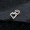 Titanium Mini Heart Cartilage Earring 16G Dainty Flat Back Labret Stud Tragus Helix Piercing Jewelry - Image 3