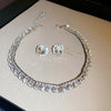 Green Rhinestone Necklace Stud Earrings For Women Crystal Choker Necklaces Ladies Weddings Banquet Jewelry Set K - Image 7