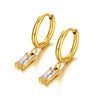Stainless Steel Geometric Square Hoop Earrings Sparkling Cubic Zirconia Crystal Earrings Jewelry For Women - Image 49