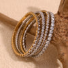 3mm 4mm Elastic Square Zircon Bracelet Stainless Steel Shiny Jewelry Gold/Silver Color Women Decoration Charm - Image 5