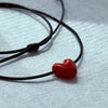 Long Black Braided Cord Ceramic Heart Pendant Necklace Niche Retro Minimalist Elegant Choker for Women - Image 7
