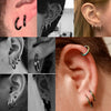 Stainless Steel Hoop Earrings Huggie Earrings Small Hoop Sliver Black Sleeper Earrings For Women Men - Image 3