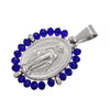 Virgin Mary Pendant Necklace with Colorful Beaded Stainless Steel Chain - Image 9