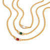 Vintage Glass Stone Crystal Pendant Necklace For Women Gold Plated Stainless Steel Necklace Jewelry Gift - Image 1