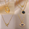 Hollow Geometric Oval Necklaces For Women Stainless Steel Gold Color Oval Pendant Necklace Party Christmas Jewelry Gift - Image 1