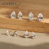 Pear Cut Earrings for Women Gold Plated Jewelry Silver Ear Studs - Image 1